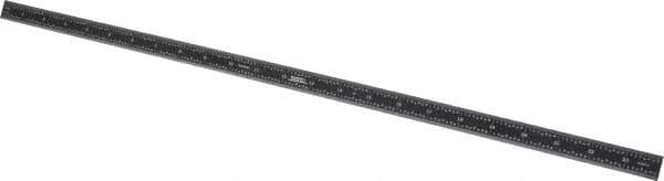 SPI - 24" Long, 1/100, 1/64, 1/32, 1/10" Graduation, Flexible Steel Rule - 5R Graduation Style, 3/4" Wide, Black, Black Chrome Finish - Industrial Tool & Supply
