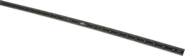 SPI - 24" Long, 1/100, 1/64, 1/50, 1/32" Graduation, Flexible Steel Rule - 16R Graduation Style, 3/4" Wide, Black, Black Chrome Finish - Industrial Tool & Supply