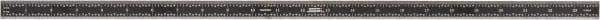 SPI - 24" Long, 1/64, 1/32" and 0.5, 1mm Graduation, Flexible Steel Rule - English/Metric Graduation Style, 3/4" Wide, Black, Black Chrome Finish - Industrial Tool & Supply