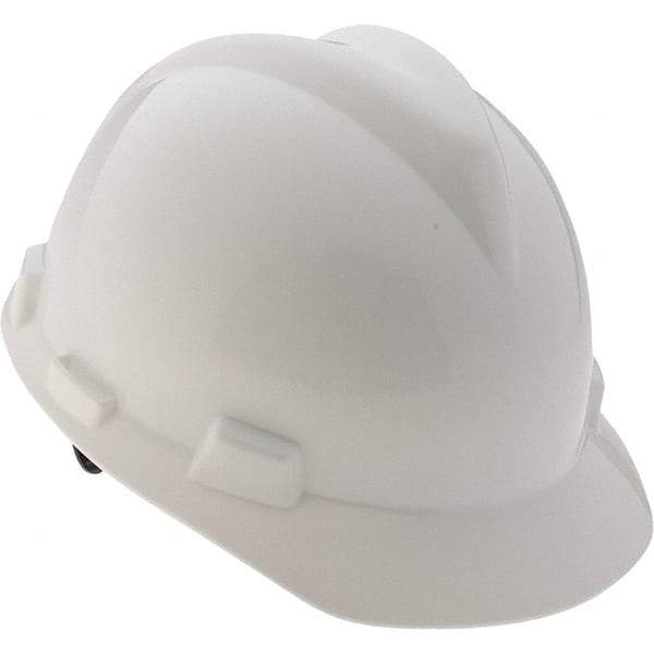 MSA - Hard Hat - LRG WHT W/RATCH SUSP FAS-TRAC V-GARD HARD HAT - Industrial Tool & Supply