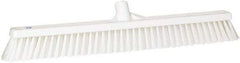 Vikan - 24" Combo Duty Synthetic Push Broom - 2" Bristle Length, Plastic Block, European Threaded Handle Connection - Industrial Tool & Supply
