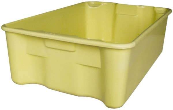 MFG Tray - 500 Lb Load Capacity Yellow Fiberglass Tote Container - Stacking, Nesting, 25.3" Long x 18" Wide x 10" High - Industrial Tool & Supply