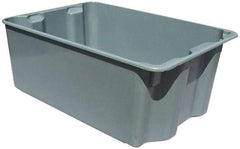 MFG Tray - 500 Lb Load Capacity Gray Fiberglass Tote Container - Stacking, Nesting, 27-1/2" Long x 20" Wide x 14.1" High - Industrial Tool & Supply