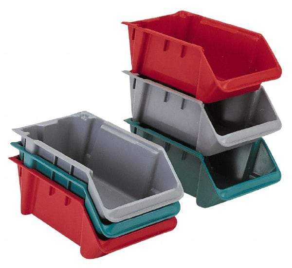 LEWISBins+ - 500 Lb. Load Capacity, 24" Deep, Green Polyethylene Hopper Stacking Bin - 7-7/8" High x 11-3/8" Wide x 24" Long - Industrial Tool & Supply