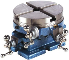 Palmgren - 10" Table Diam, Cross Slide Cross Slide Rotary Machining Table - 5-9/16" Centerline Height, 1-5/8" Bore Diam, 5/8" T-Slot Width - Industrial Tool & Supply