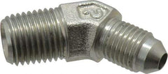 Parker - 1/4" Tube OD, 37° Steel Flared Tube Male 45° Elbow - 1/4 NPTF, Flare x MNPTF Ends - Industrial Tool & Supply
