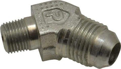 Parker - 3/8" Tube OD, 37° Steel Flared Tube Male 45° Elbow - 1/8 NPTF, Flare x MNPTF Ends - Industrial Tool & Supply