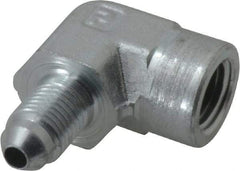 Parker - 1/4" Tube OD, 37° Steel Flared Tube Female Elbow - 1/4 NPTF, Flare x FNPTF Ends - Industrial Tool & Supply
