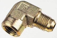 Parker - 3/8" Tube OD, 37° Steel Flared Tube Female Elbow - 1/8 NPTF, Flare x FNPTF Ends - Industrial Tool & Supply