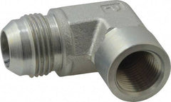Parker - 3/4" Tube OD, 37° Steel Flared Tube Female Elbow - 1/2 NPTF, Flare x FNPTF Ends - Industrial Tool & Supply