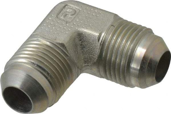Parker - 1/2" Tube OD, 37° Steel Flared Tube Union Elbow - Flare x Flare Ends - Industrial Tool & Supply