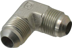 Parker - 1/2" Tube OD, 37° Steel Flared Tube Union Elbow - Flare x Flare Ends - Industrial Tool & Supply