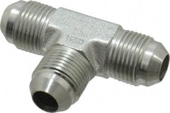 Parker - 1/2" Tube OD, 37° Steel Flared Tube Union Tee - Flare x Flare x Flare Ends - Industrial Tool & Supply