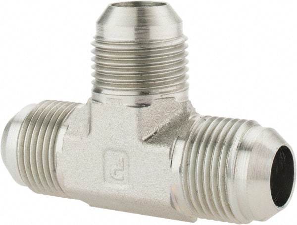 Parker - 3/4" Tube OD, 37° Steel Flared Tube Union Tee - Flare x Flare x Flare Ends - Industrial Tool & Supply