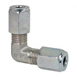 Parker - Metal Flareless Bite Tube Union Elbow - 1/4 NPTF - Industrial Tool & Supply