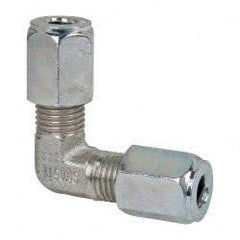 Parker - Metal Flareless Bite Tube Union Elbow - 1/4 NPTF - Industrial Tool & Supply
