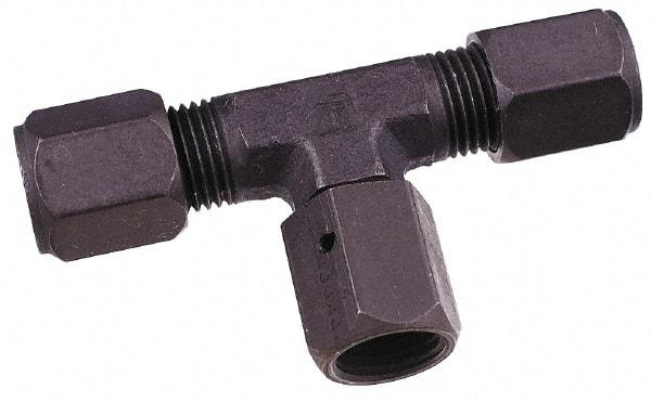 Parker - Metal Flareless Bite Tube Male Branch Tee - 3/8 NPTF - Industrial Tool & Supply