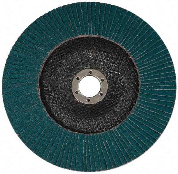 3M - 40 Grit, 7" Disc Diam, 7/8" Center Hole, Type 27 Zirconia Alumina Flap Disc - 8,600 Max RPM, Cloth Backing, Arbor Attaching System, Coated - Industrial Tool & Supply