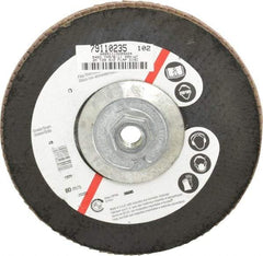 3M - 40 Grit, 7" Disc Diam, 5/8-11 Center Hole, Type 29 Zirconia Alumina Flap Disc - Cloth Backing, Arbor Attaching System, Coated - Industrial Tool & Supply