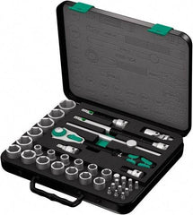 Wera - 38 Piece 1/2" Drive Socket & Bit Set - Comes in Molded Steel Case with High Density Foam Insert - Industrial Tool & Supply