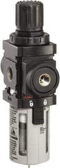 ARO/Ingersoll-Rand - 1/8" NPT Port Miniature 1 Piece Filter/Regulator FRL Unit - Polycarbonate Bowl, 43 SCFM, 150 Max psi, 6.2" High x 1.575" Long, Manual Drain - Industrial Tool & Supply