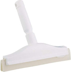 Vikan - 10" Foam Rubber Blade Bench Squeegee - Double Edge, White, Plastic Holder - Industrial Tool & Supply
