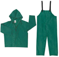 MCR Safety - Size L, Green, Chemical, Rain, Disposable Encapsulated Suit - Attached Hood - Industrial Tool & Supply