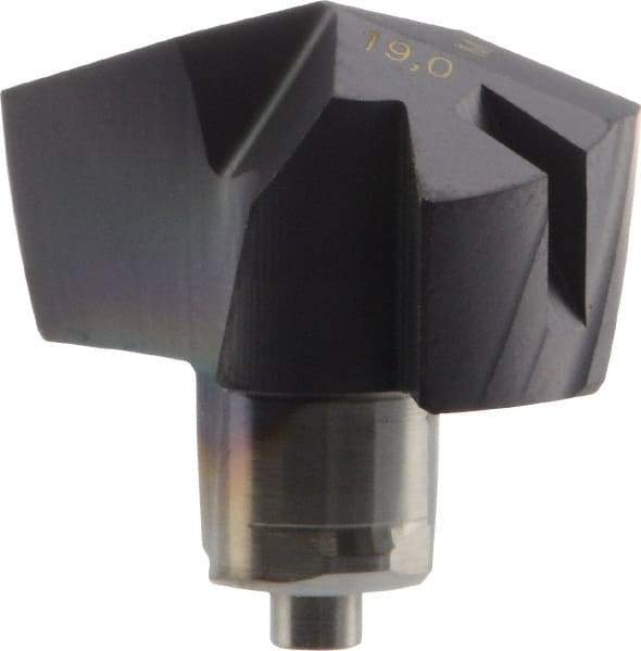 Iscar - Series ICM, 19mm Diam Grade IC908 140° Replaceable Drill Tip - Carbide, TiAlN Finish, 19 Seat Size - Industrial Tool & Supply