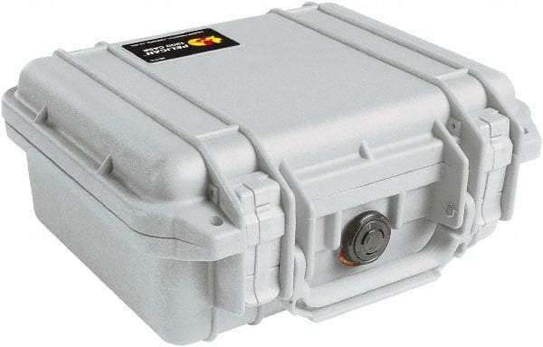 Pelican Products, Inc. - 9-11/16" Wide x 4-7/8" High, Clamshell Hard Case - Silver, Polyethylene - Industrial Tool & Supply