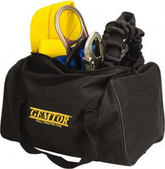 Gemtor - Universal Size, 310 Lb. Capacity, Polyester General Use Fall Protection Kit - Back D Ring, 6 Ft. Lanyard Long, Black - Industrial Tool & Supply