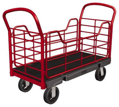 Rubbermaid - 2,000 Lb Capacity Structural Foam/Steel Platform Truck - Structural Foam Deck, 24" OAW, Rubber Casters - Industrial Tool & Supply