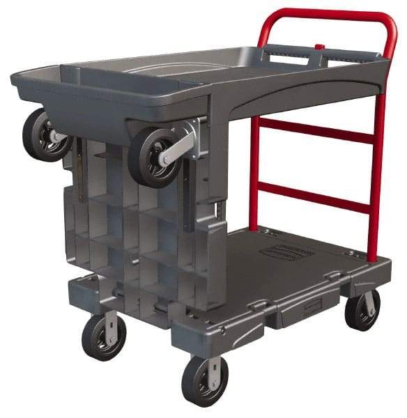 Rubbermaid - 750 Lb Capacity Structural Foam/Steel Platform Truck - Structural Foam Deck, 24-1/4" OAW, 65-7/8" Platform Length, Rubber Casters - Industrial Tool & Supply