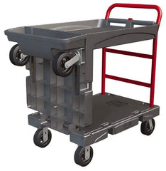 Rubbermaid - 750 Lb Capacity Structural Foam/Steel Platform Truck - Structural Foam Deck, 24-1/4" OAW, 65-7/8" Platform Length, Rubber Casters - Industrial Tool & Supply