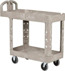 Rubbermaid - 500 Lb Capacity, 17" Wide x 38-3/8" Long x 32-3/4" High Standard Utility Cart - 2 Shelf, Plastic - Industrial Tool & Supply