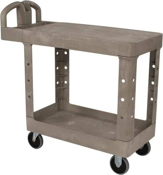 Rubbermaid - 500 Lb Capacity, 17" Wide x 38-3/8" Long x 32-1/4" High Standard Utility Cart - 2 Shelf, Plastic - Industrial Tool & Supply