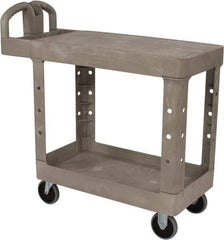 Rubbermaid - 500 Lb Capacity, 17" Wide x 38-3/8" Long x 32-1/4" High Standard Utility Cart - 2 Shelf, Plastic - Industrial Tool & Supply