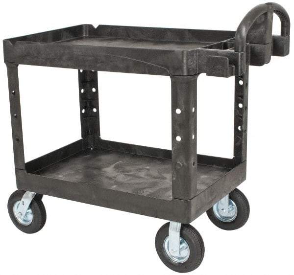 Rubbermaid - 500 Lb Capacity, 25" Wide x 43-7/8" Long x 35-3/4" High Standard Utility Cart - 2 Shelf, Plastic - Industrial Tool & Supply