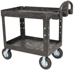 Rubbermaid - 500 Lb Capacity, 25" Wide x 43-7/8" Long x 35-3/4" High Standard Utility Cart - 2 Shelf, Plastic - Industrial Tool & Supply