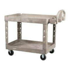 Rubbermaid - 500 Lb Capacity, 25" Wide x 43-7/8" Long x 32-3/4" High Standard Utility Cart - 2 Shelf, Plastic - Industrial Tool & Supply