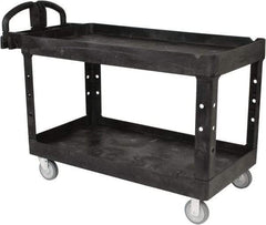 Rubbermaid - 750 Lb Capacity, 25" Wide x 53-5/8" Long x 32-3/4" High Standard Utility Cart - 2 Shelf, Plastic - Industrial Tool & Supply