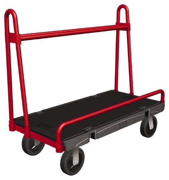 Rubbermaid - 2,000 Lb Capacity Structural Foam/Steel Panel Truck - Structural Foam Deck, 24" OAW, Polyolefin Casters - Industrial Tool & Supply