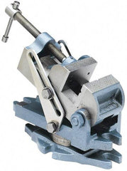 Palmgren - 2-7/8" Jaw Width, 2-1/2" Jaw Opening Capacity, Angle Stationary Machine Vise - Manual Operation, 1 Station, 9" Long x 3-7/8" High x 1-1/2" Deep, 30,000 psi Max Clamp Force, Cast Iron - Industrial Tool & Supply