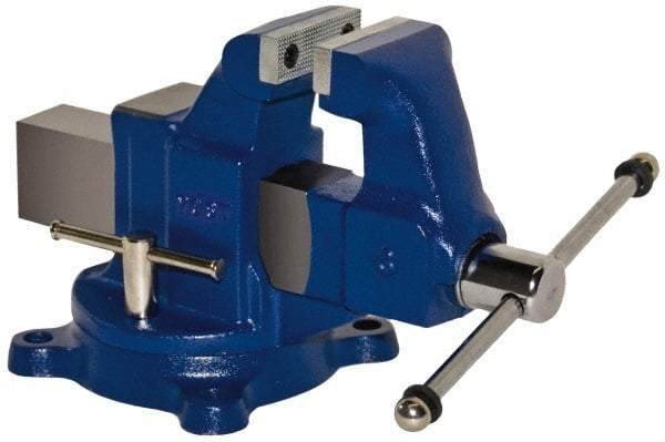 Yost Vises - 3" Jaw Width, 4" Opening Capacity, 3" Throat Depth, Ductile Iron Swivel Bench Vise - Bolt Down Base Attachment - Industrial Tool & Supply