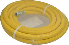 Continental ContiTech - 1/2" ID x 0.89" OD 25' Long Oil Resistant Air Hose - MNPT x MNPT Ends, 500 Working psi, -20 to 190°F, 1/2" Fitting, Yellow - Industrial Tool & Supply