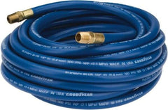 Continental ContiTech - 1/4" ID x 1/2" OD 25' Long Multipurpose Air Hose - MNPT x MNPT Ends, 300 Working psi, -10 to 158°F, 1/4" Fitting, Blue - Industrial Tool & Supply