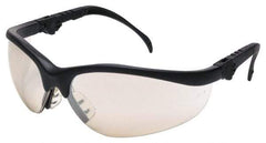 MCR Safety - Indoor/Outdoor Clear Mirror Lenses, Framed Safety Glasses - Scratch Resistant, Black Plastic Frame, Adjustable Temples, Size Universal, Wrap Around - Industrial Tool & Supply