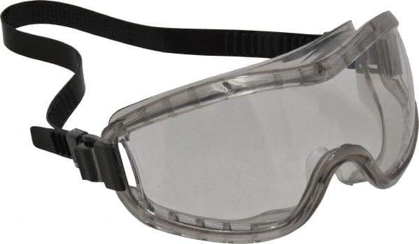 MCR Safety - Size Universal, Clear Polycarbonate Anti-Fog & Scratch Resistant Lens, Safety Goggles - Indirect Vent, Gray Plastic Frame - Industrial Tool & Supply