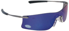 MCR Safety - Emerald Lenses, Frameless Safety Glasses - Scratch Resistant, Metal Frame, Size Universal, Wrap Around - Industrial Tool & Supply