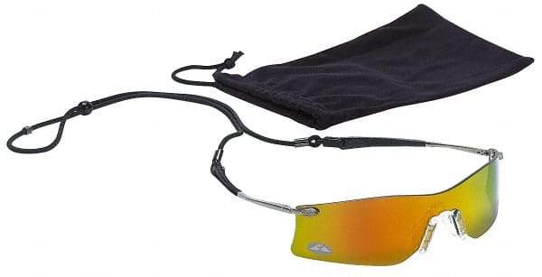 MCR Safety - Fire Mirror Lenses, Frameless Safety Glasses - Scratch Resistant, Metal Frame, Size Universal, Wrap Around - Industrial Tool & Supply