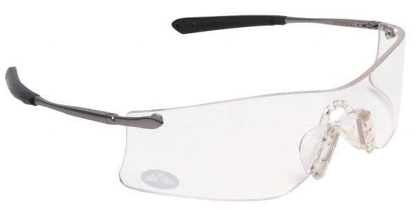 MCR Safety - Clear Lenses, Frameless Safety Glasses - Anti-Fog, Scratch Resistant, Metal Frame, Size Universal, Wrap Around - Industrial Tool & Supply